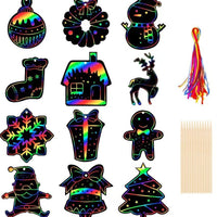 Factory Wholesale Christmas Rainbow Scratch Paper for Kids Painting and Graffiti, DIY Scratch Art Christmas Gift