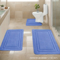 Coral Fleece Embossed Memory Foam Bath Mat Set Non-Slip Absorbent Bathroom Rugs