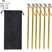Deluxe Aluminum Alloy Tent Stakes 23cm for Outdoor Camping Canopy Windproof Reinforcement with Rope