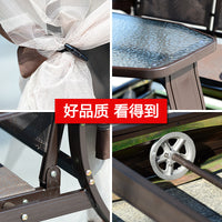 Outdoor Patio Villa Four-Person Power Swing Chair Leisure Iron Art Open-Air Balcony Home Rocking Hanging Chair