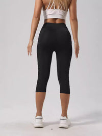 Women's Mesh Panel High Waist Yoga Capris with Butt Lift