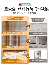 Magnetic Screen Door with Heavy-Duty Mesh for Insect Protection, Self-Adhesive Installation