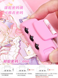 Cute Password Lock Notebook for Girls, Thickened Diary Book for Students, Hand Ledger Memo Book