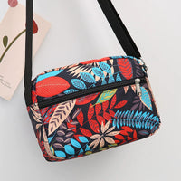 Women's Printed Nylon Crossbody Bag, Casual Canvas Shoulder Bag, Small Square Handbag