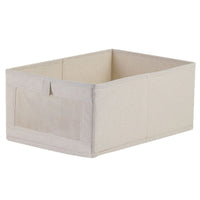 Foldable Cotton Linen Fabric Storage Box with Clear Window for Clothes and Wardrobe Organization