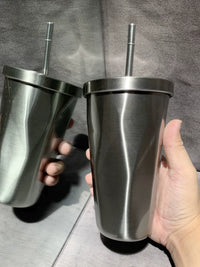 304 Stainless Steel Insulated Tumbler with Straw, Diamond Pattern Coffee Milk Tea Water Bottle, Gradient Colors