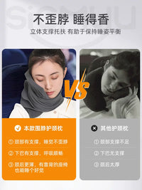 U-Shaped Travel Neck Pillow for Airplane Train Car Naps, Portable Cervical Support Pillow