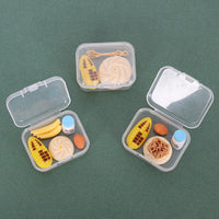 Dollhouse Miniature Breakfast Set with Steamed Buns, Dumplings, Milk, and Eggs in Clear Box