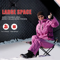 Portable Ice Fishing Tent, Thermal Insulated Winter Shelter for Outdoor Snow Fishing