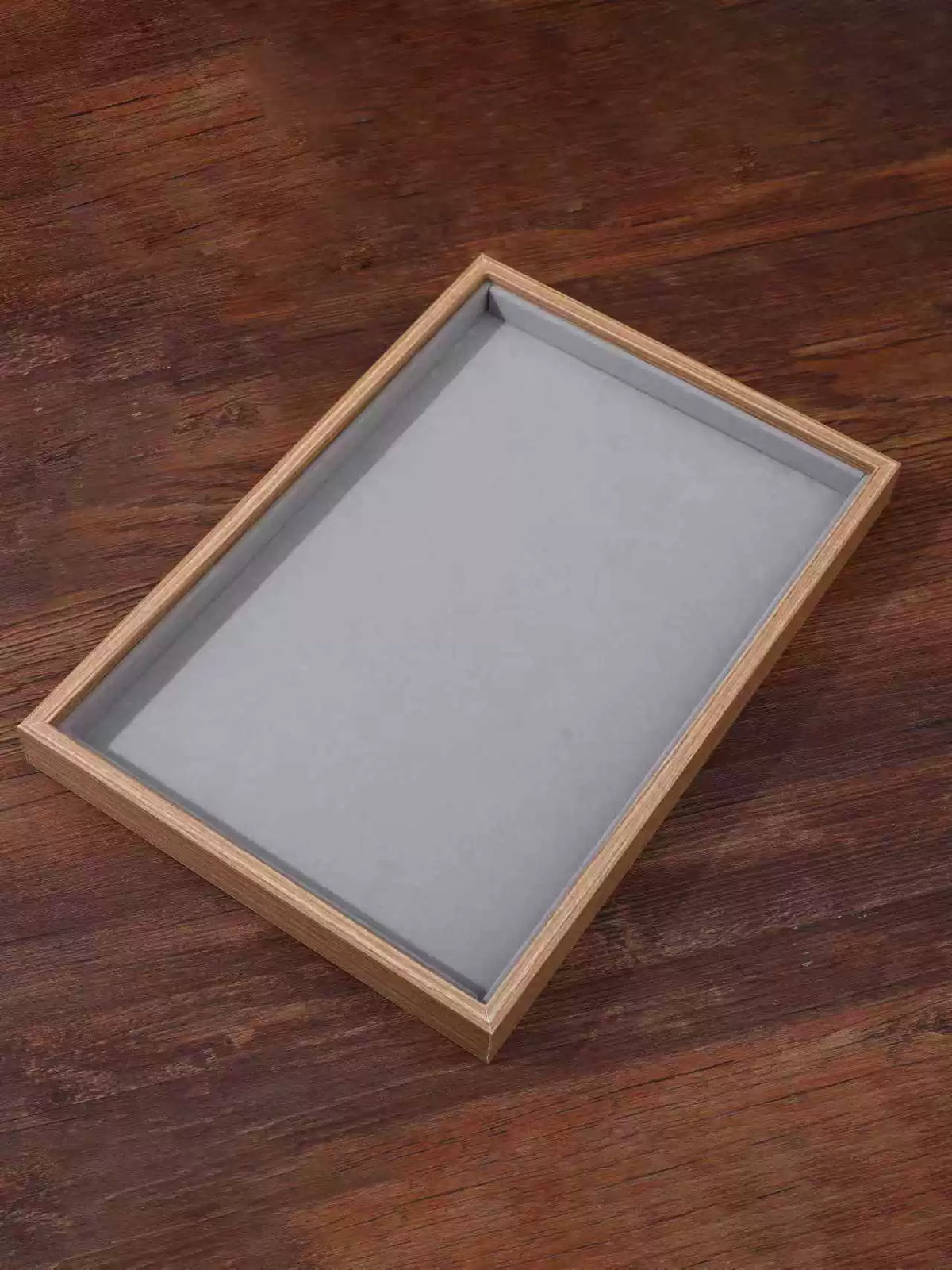 Vintage Large Capacity Wood Grain Jewelry Display Tray for Glasses and Accessories
