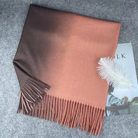 Gradient Digital Print Imitation Cashmere Scarf for Women, Korean Style Warm Winter Shawl