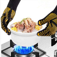 Heat Resistant Oven Gloves for Baking and BBQ, High Temperature Protection 300-400°C
