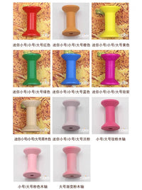 Wooden Thread Bobbins for Cross Stitch and Embroidery Floss Organization, 8 Colors
