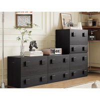 Mobile Storage Cabinet with Drawers, Small Apartment Retro Balcony TV Cabinet, Detachable Nightstand