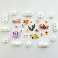Mini Multi-Petal Flower Polymer Clay Molds for DIY Earrings and Crafts
