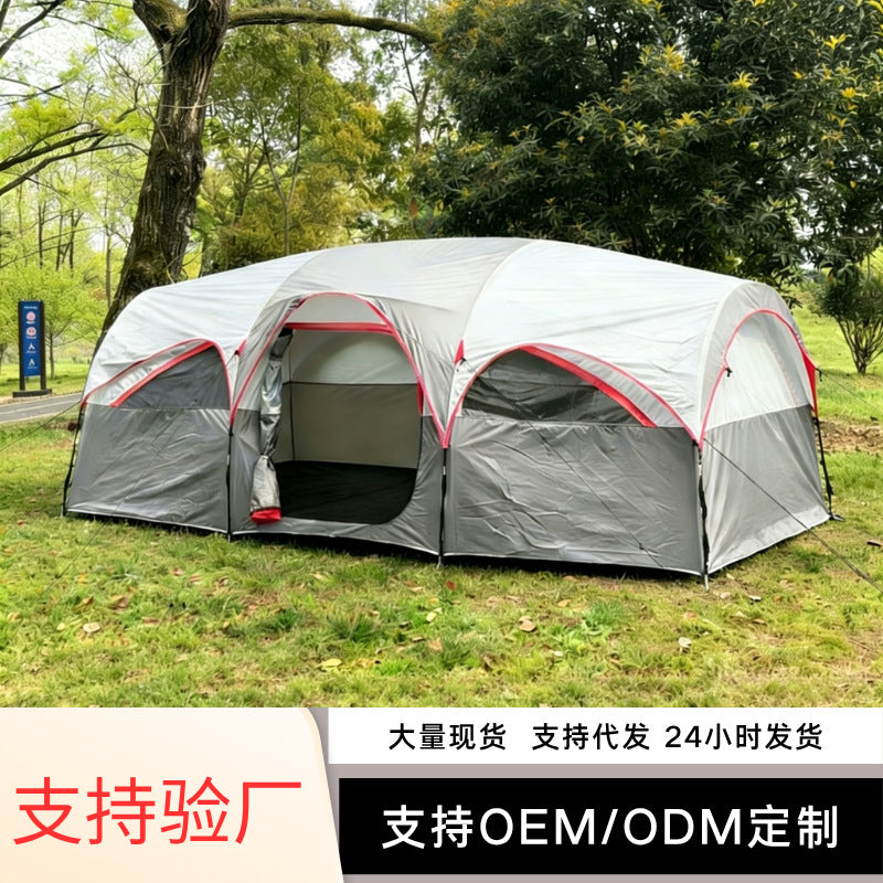 Large 6-8 Person Tunnel Tent for Family Camping, Portable Sunshade & Insect Protection