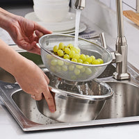304 Stainless Steel Strainer Basket for Kitchen, Rice Washing Bowl, Draining Colander