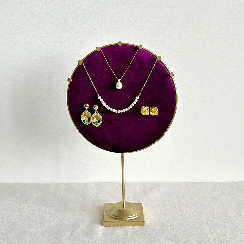 Velvet Necklace and Earring Display Stand for Live Broadcasts and Retail