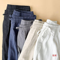 Men's Linen Blend Casual Pants Loose Straight Leg Summer Trousers