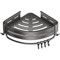 No-Drill Bathroom Corner Storage Basket Wall-Mounted Shower Caddy Organizer