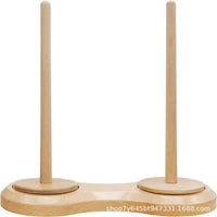 Wooden Thread Spool Holder Yarn Storage Rack Multi-purpose Kitchen Paper Towel Roll Holder Solid Wood Organizer