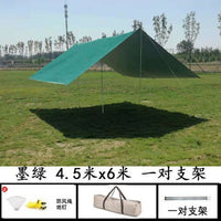 Outdoor Camping Tarp Shelter UV Protection Sunshade with Poles for Beach Fishing Picnic