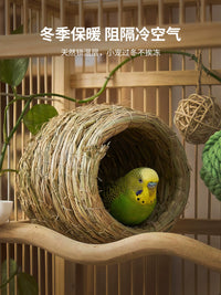 Handmade Woven Grass Bird Nest for Budgies Warm Breeding Box Bird House Pet Supplies Cage Accessories