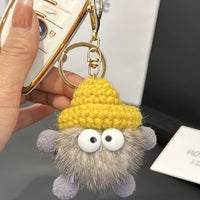 Mink Fur Pom-Pom Keychain Car Keyring Bag Charm