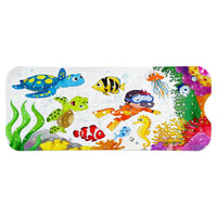 Cartoon Mermaid Non-Slip Bath Mat for Shower and Bathtub, Oval Printed Anti-Slip Floor Mat