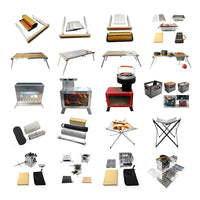 Camping Wood Stove with Adjustable Chimney, Stainless Steel High-Temperature Tent Heater