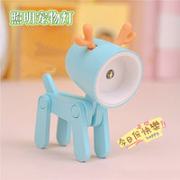Cute Deer/Dog LED Night Light Desktop Ornament for Students, Fun Pet Night Lamp, Luminous Toy