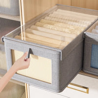 Stackable Clear Storage Bins with Lids for Closet Organization, Drawer-Style Visible Organizers for Clothes and Pants