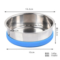 Stainless Steel Pet Bowl with Non-Slip Base for Cats and Dogs, Elevated Design for Neck Protection