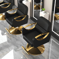 Reclining Hydraulic Barber Chair with PU Leather Upholstery for Salon and Hairdressing