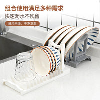 Foldable Dish Drying Rack for Kitchen Counter, Collapsible Plate and Bowl Drainer Organizer