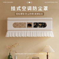 Vintage Style Air Conditioner Cover with Chiffon Lace Trim, Dustproof and Anti-Direct Blow