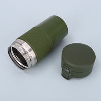 304 Stainless Steel Insulated Coffee Mug with Silicone Sleeve, Portable Outdoor Travel Thermos with Lockable Flip Lid