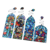 Fantasy Stained Glass Style Acrylic Bookmark with Dragon Pattern