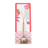 Japanese Lucky Cat Wind Chime Bell Charm with Lanyard for Phone or Bag