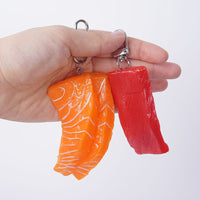 Realistic Sushi Food Keychain Japanese Cuisine Salmon Rice Ball Bag Charm Souvenir