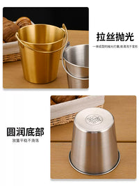 Creative 304 Stainless Steel Ice Bucket Snack Fry Bucket for Bars and Restaurants