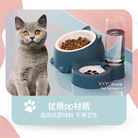 Automatic Water Dispenser and Food Bowl Set for Cats and Small Dogs, Elevated Pet Feeder with Anti-Spill Design