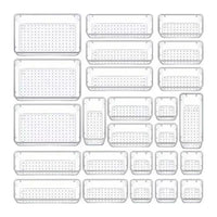 Clear Plastic Drawer Organizer Set for Desk, Bathroom, Bedroom, Office, Kitchen