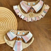Pet Plaid Bandana Collar with Tie for Cats and Dogs