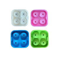 Silicone 4-Sphere Ice Ball Maker Tray with Lid for Whiskey and Cocktails