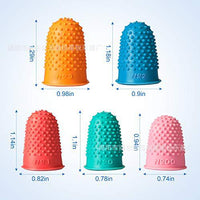 Rubber Finger Cots for Finger Protection and Guitar Playing - 5 Size Set