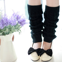 Chunky Knit Leg Warmers for Women, Twisted Cable Pattern Boot Cuffs, Korean Style Winter Foot Covers