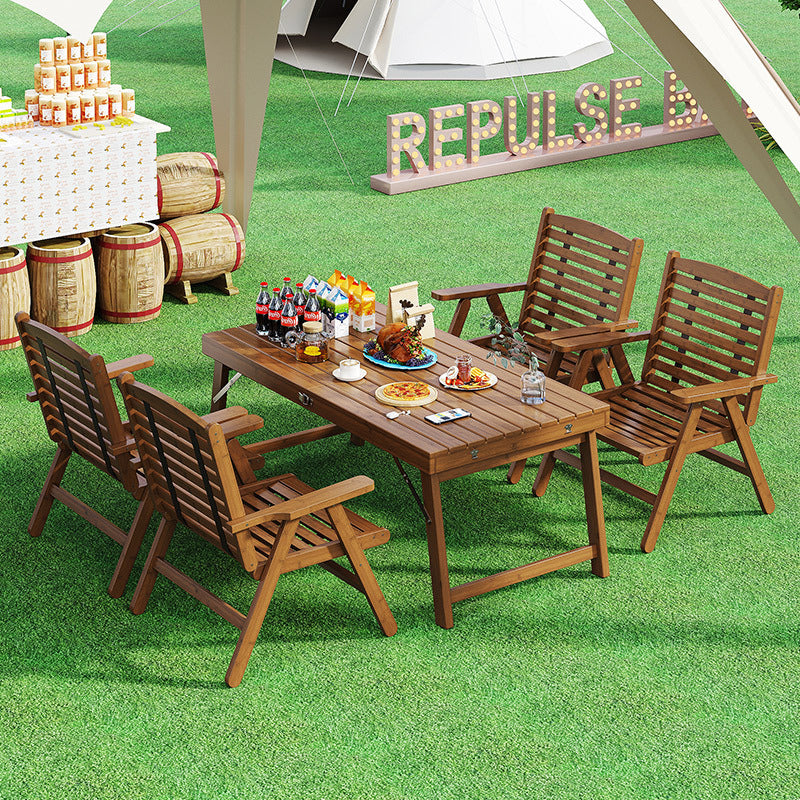Outdoor Bamboo Folding Table and Chair Set for Camping and Home Use