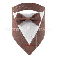 Classic Plaid Pet Bandana with Hook and Loop Closure for Dogs