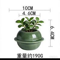 Ceramic Planet Saucer Planter with Crackle Glaze for Succulents and Green Plants